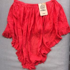 Strapless top with ruffle detailing NWT